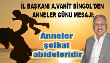 BİNGÖL: ANNELER ŞEFKAT ABİDESİDİR