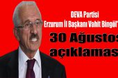 BİNGÖL’DEN 30 AĞUSTOS AÇIKLAMASI